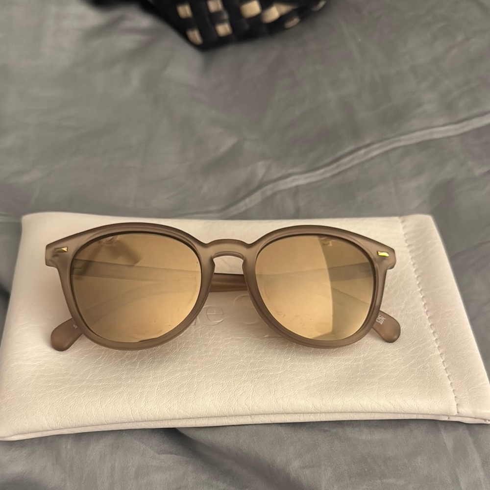 Le Specs Sunglasses in Tan and Gold